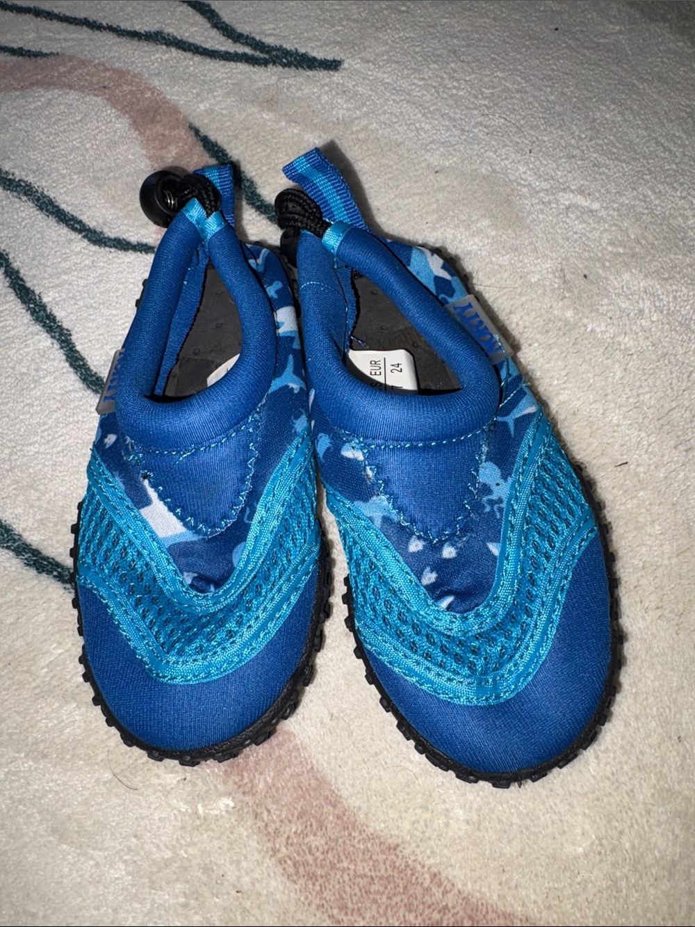 Kids Blue Slip-On Water Shoes for Swim & Play 7c